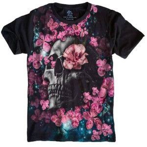 Camiseta Skull Roses Caveira S-429