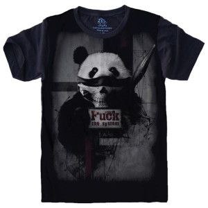 Camiseta Panda Fuck The System S-501 