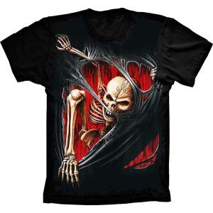 Camiseta Skull Caveira Realista
