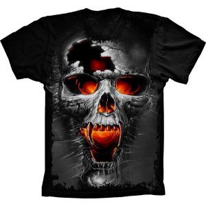 Camiseta Skull Caveira Vampiro