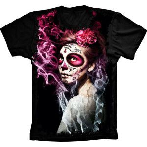 Camiseta Skull Caveira Mexicana Amor