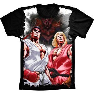 Camiseta Street Fighter Ken e Ryu